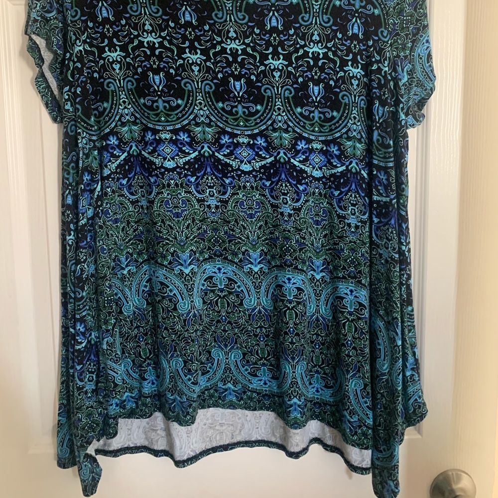 Blue green shirt